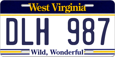 WV license plate DLH987