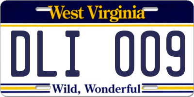 WV license plate DLI009