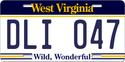 WV license plate DLI047