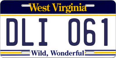 WV license plate DLI061