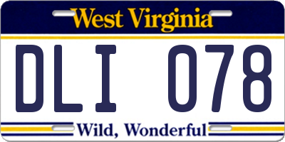 WV license plate DLI078
