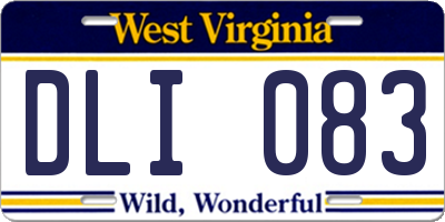 WV license plate DLI083
