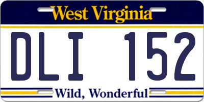 WV license plate DLI152