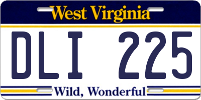 WV license plate DLI225