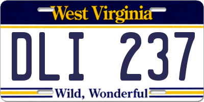 WV license plate DLI237