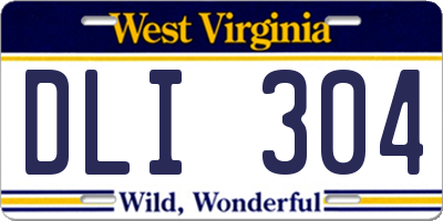 WV license plate DLI304