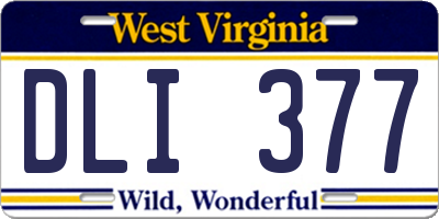 WV license plate DLI377