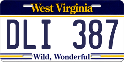 WV license plate DLI387