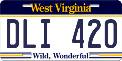 WV license plate DLI420
