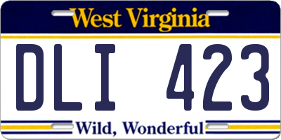 WV license plate DLI423