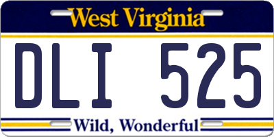 WV license plate DLI525
