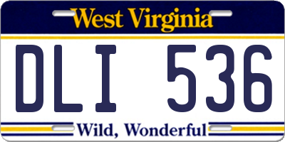 WV license plate DLI536