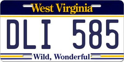 WV license plate DLI585