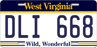 WV license plate DLI668