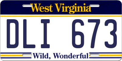 WV license plate DLI673