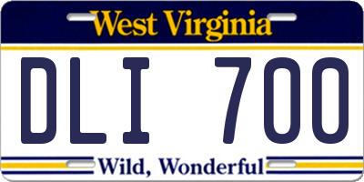 WV license plate DLI700