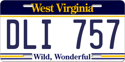 WV license plate DLI757
