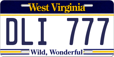 WV license plate DLI777