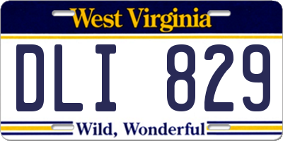WV license plate DLI829