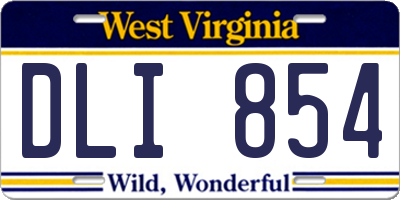 WV license plate DLI854