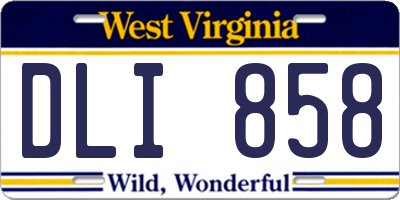 WV license plate DLI858