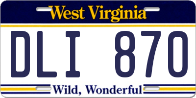 WV license plate DLI870