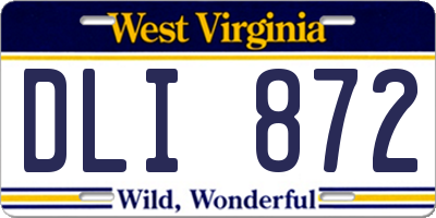 WV license plate DLI872