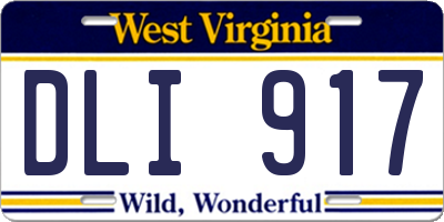 WV license plate DLI917