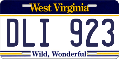 WV license plate DLI923