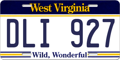 WV license plate DLI927
