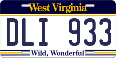 WV license plate DLI933