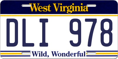 WV license plate DLI978