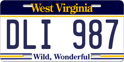 WV license plate DLI987
