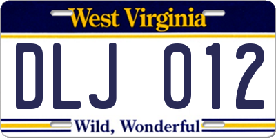 WV license plate DLJ012