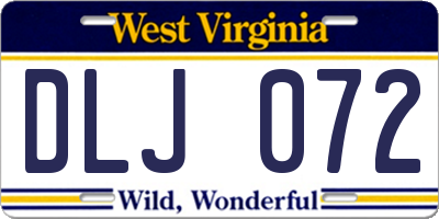 WV license plate DLJ072