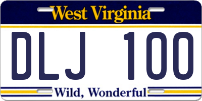 WV license plate DLJ100