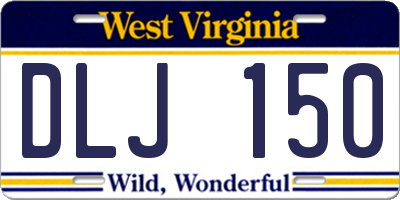 WV license plate DLJ150