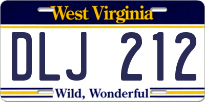 WV license plate DLJ212