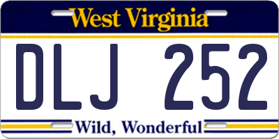 WV license plate DLJ252