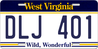 WV license plate DLJ401