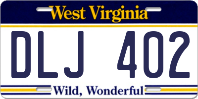 WV license plate DLJ402