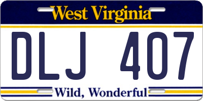 WV license plate DLJ407