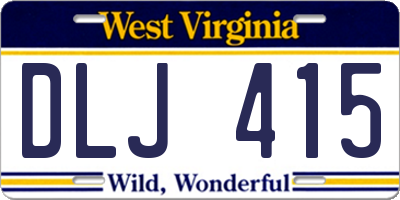 WV license plate DLJ415