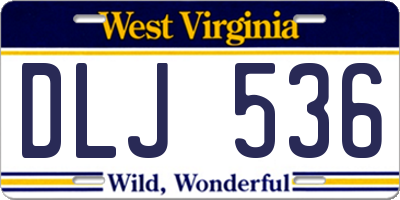 WV license plate DLJ536