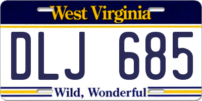 WV license plate DLJ685