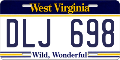 WV license plate DLJ698