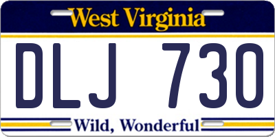 WV license plate DLJ730