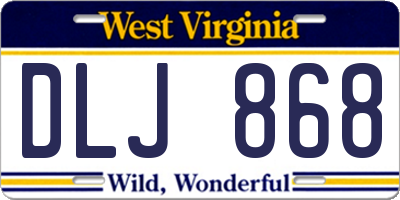WV license plate DLJ868