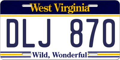 WV license plate DLJ870