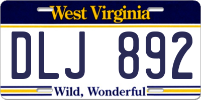 WV license plate DLJ892